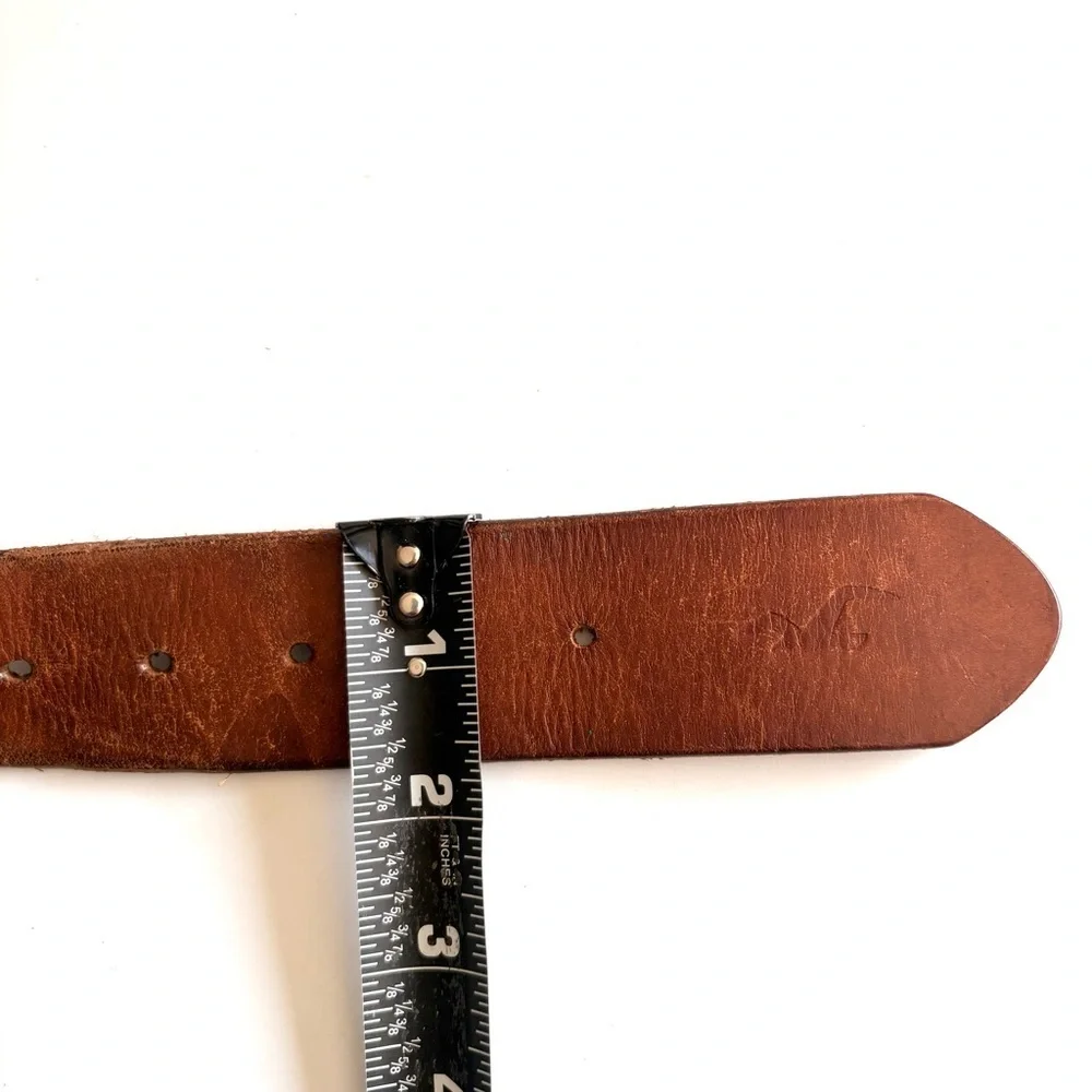 Hollister Brown Leather Fence Lap Belt